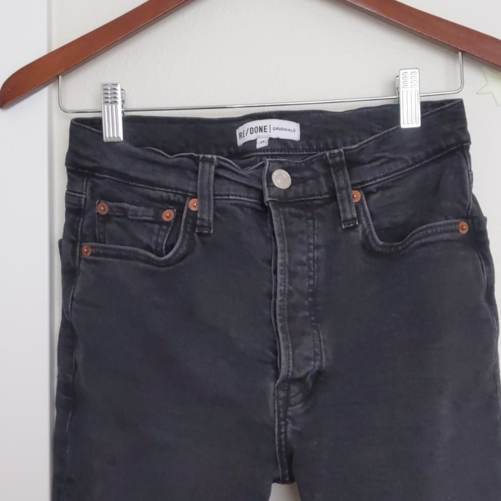 Re/done Black Originals High Rise Stove Pipe Jeans